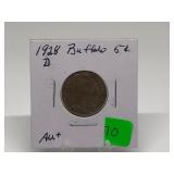 1928-D Buffalo Nickel Graded AU+
