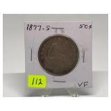 1877-S Seated Half Dollar Graded VF