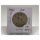 1921-S Walking Liberty Half Dollar Graded G