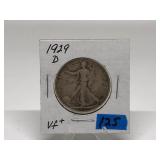 1929-D Walking Liberty Half Dollar Graded VF+