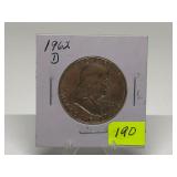 1962-D Franklin Half Dollar Graded AU