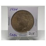 1924 Peace Dollar Graded CHBU