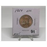 1954 Washington Quarter Graded MS65