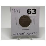 1887 Liberty V Nickel Graded G