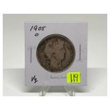 1905-O Barber Half Dollar Graded VG
