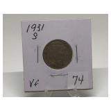 1931-S Buffalo Nickel Graded VF