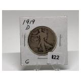 1919-D Walking Liberty Half Dollar Graded G