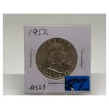 1952 Franklin Half Dollar Graded MS63