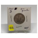 1920-D Standing Liberty Quarter Graded VG