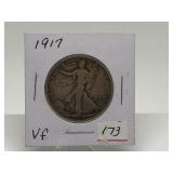 1917 Walking Liberty Half Graded VF