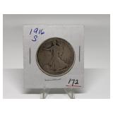 1916-S Walking Liberty Half Graded G