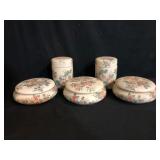 Vintage Jewelry Boxes and Brush Jar