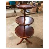 Mahogany Three-Tier Pie Crust Dumbwaiter