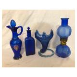 Cobalt Blue Lamp Decanters Vase