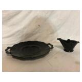 Black Glass Serving Tray Ashtray