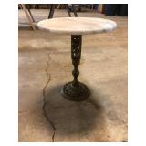 Hollywood Regency Marble Top Brass Table