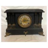 Antique E Ingraham Ebonized Mantel Clock