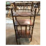 English Victorian Burnt Bamboo Etagere