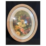 Vintage Oval Floral Still Life Print