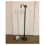 Bridge Arm Floor Lamp Stained Glass Shade
