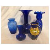 Vintage Cobalt Blue Glass Vases