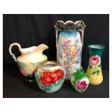 Vintage Porcelain Vases and Creamer