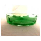 Uranium Glass Divided Dish