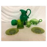 Vintage Green Glass Collection