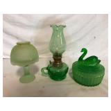 Vintage Green Glass Items
