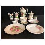 Vintage Porcelain Rose Pattern Dishes