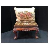 French Louis XV Style Footstool with Decorative Pi
