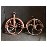 Antique Cast Iron Pulley Wheels  -  Industrial, Se