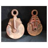 Antique Cast Iron & Wood Pulleys  -  Mixed Industr