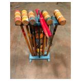 Vintage Wooden Croquet Set  -  Complete with Malle