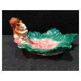 Minton Majolica Squirrel Nut Dish  -  Victorian En