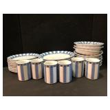 Dansk Bistro Cafe Parisian Blue Dinnerware Set  -