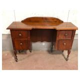 1920s Walnut Vanity or Writing Desk  -  48"L x 16