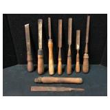 Wood Lathe Turning Tools  -  Vintage Set
