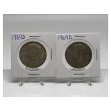 (2) 1969-D Kennedy Half Dollars 40% Silver