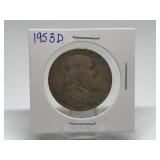 1953-D Franklin Half Dollar 90% Silver
