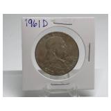 1961-D Franklin Half Dollar 90% Silver