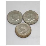 (3) 1967 Kennedy Half Dollars 40% Silver