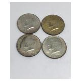 (4) 1968-D Kennedy Half Dollars 40% Silver