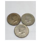 (3) 1967 Kennedy Half Dollars 40% Silver