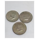 (3) 1968-D Kennedy Half Dollars 40% Silver