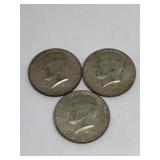 (3) 1967 Kennedy Half Dollars 40% Silver