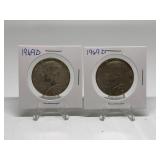 (2) 1969-D Kennedy Half Dollars 40% Silver