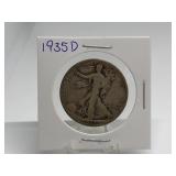 1935-D Walking Liberty Half Dollar 90% Silver