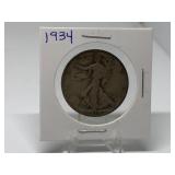 1934 Walking Liberty Half Dollar 90% Silver