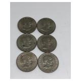(6) Susan B. Anthony Dollar Coins